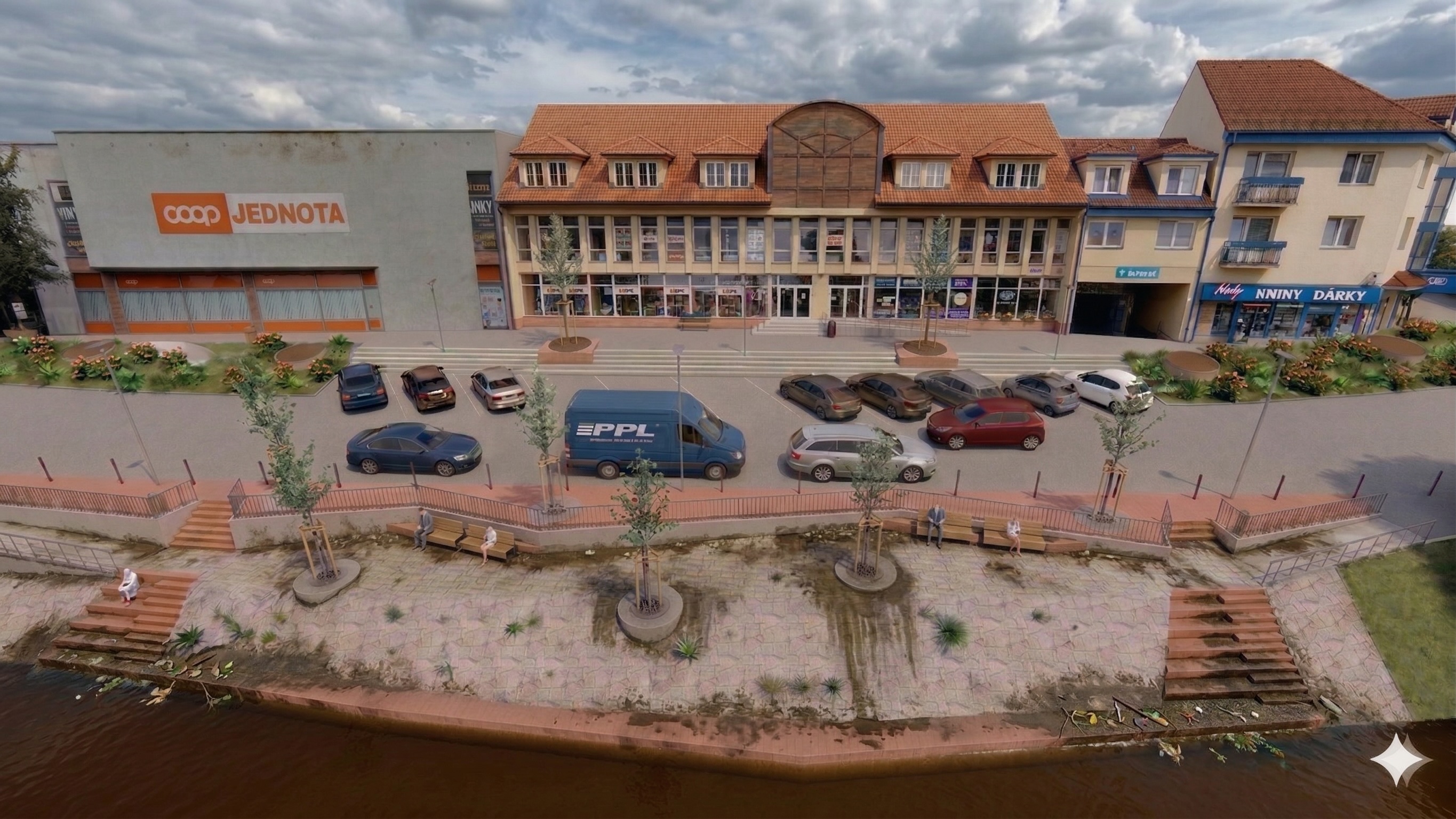 Vizualizace náplavky s vyplavenými odpadky