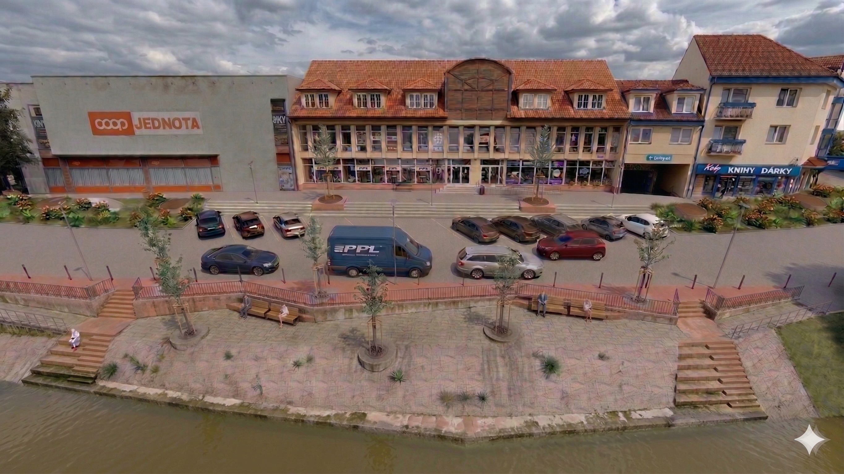 Vizualizace náplavky po deseti letech